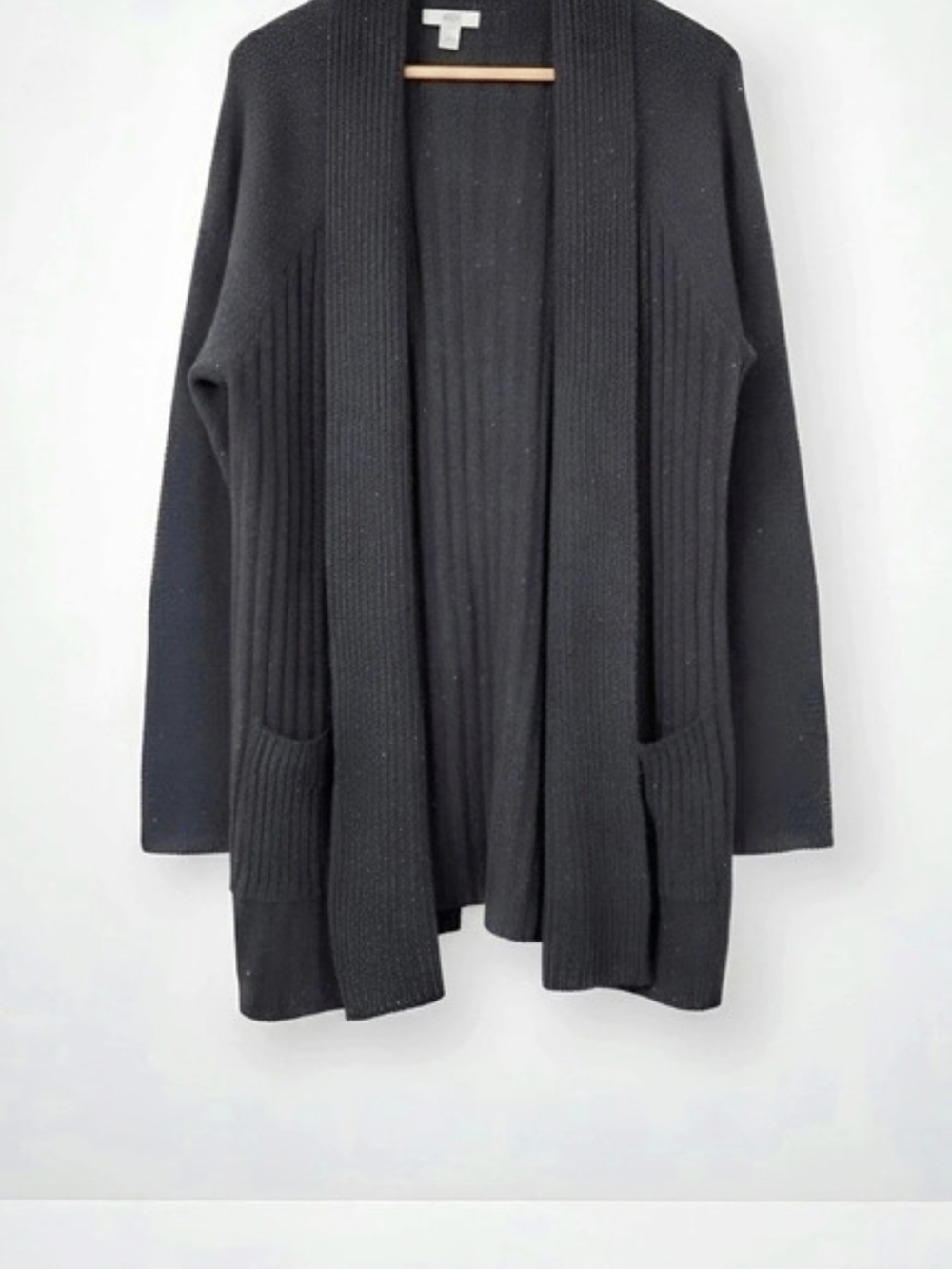 Croft & Barrow Open-Front Ribbed Cardigan with Pockets-Sz L